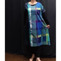 綿プリントワンピース　ブルー　　　　　　　　　　　【No．3510-4907】