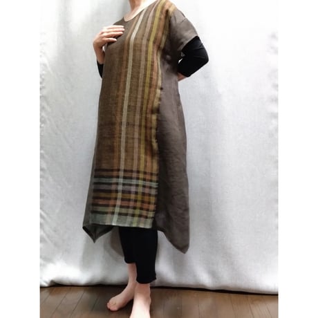 Wワンピース　こげ茶ストライプ　　　　　　　　　　【No．3605-5233】