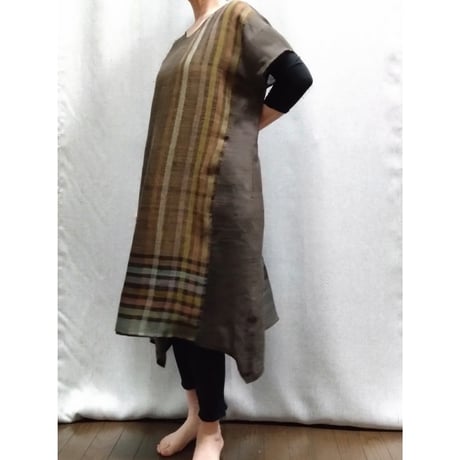 Wワンピース　こげ茶ストライプ　　　　　　　　　　【No．3605-5233】