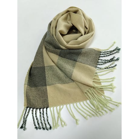 カシミアストール　クリームベージュ　　　　　　　　【No．3609-5245】