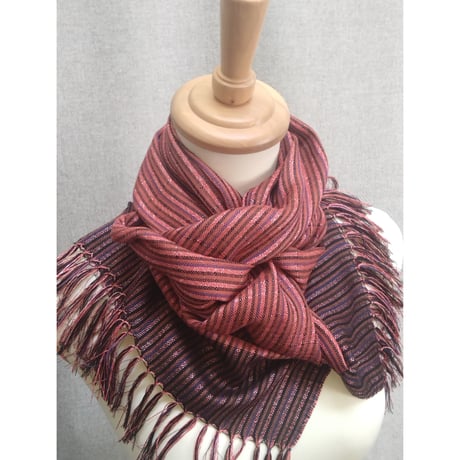 シルクストールストライプ　サーモンピンク　　　　　【No．3703-5428】