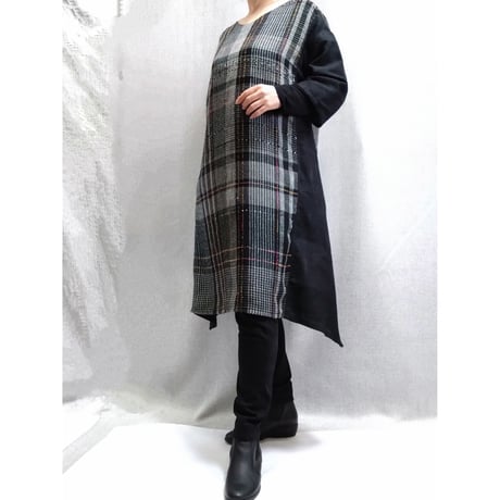 Wワンピース　モノトーンチェック　　　　　　　　　【No．3703-5436】