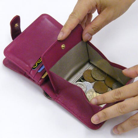 エナメルクロコ型押し 二つ折り財布 国産牛革 財布 レディース