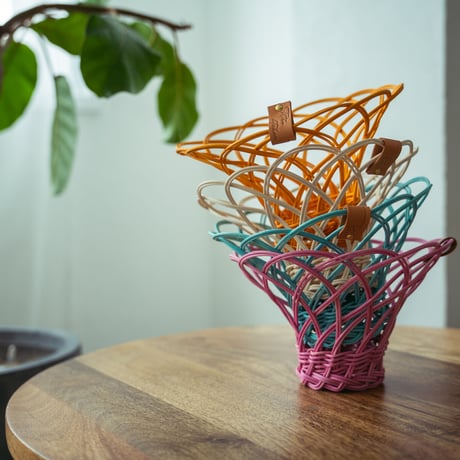 Rattan Fruit Basket / Pink