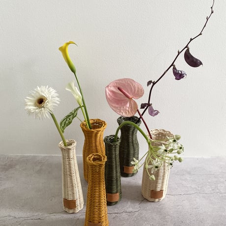 Rattan Flower vase / Type"A" / Beige