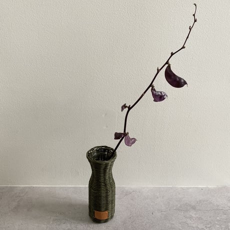 Rattan Flower vase / Type"A" / Olive