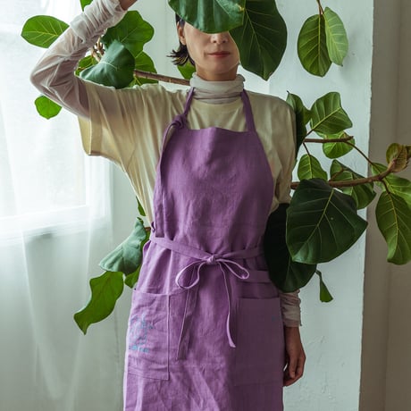 Fruity Linen Apron / Lavender × Grape