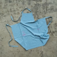 Fruity Linen  Apron / SkyBlue × Cherry