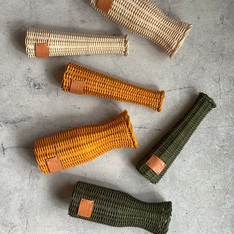 Rattan Flower vase / Type"B" / Olive