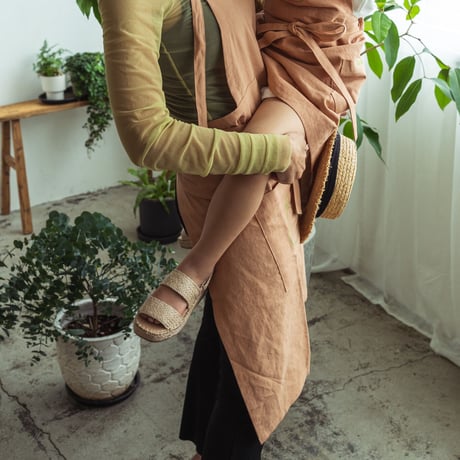 Fruity Linen Apron / Beige × LaFrance