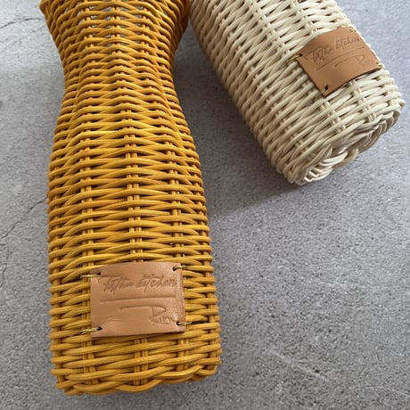 Rattan Flower vase / Type"A" / Mustard yellow