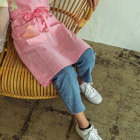 Fruity Linen Apron / Pink × Banana