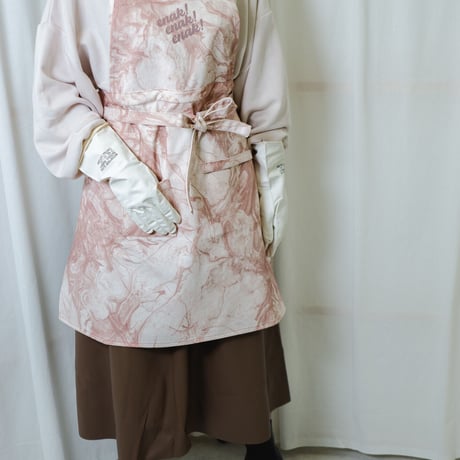 enak!marble apron / Brown