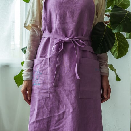 Fruity Linen Apron / Lavender × Grape