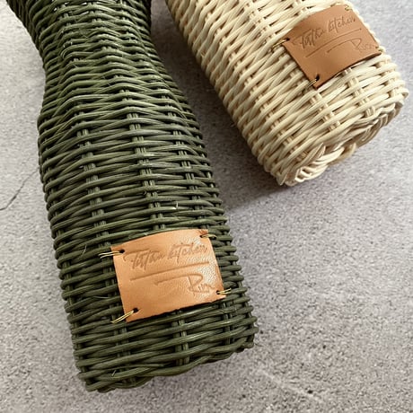 Rattan Flower vase / Type"A" / Olive