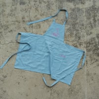 【Kid's】 Fruity Linen Apron / SkyBlue × Cherry