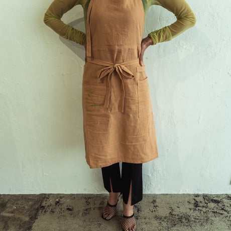 Fruity Linen Apron / Beige × LaFrance