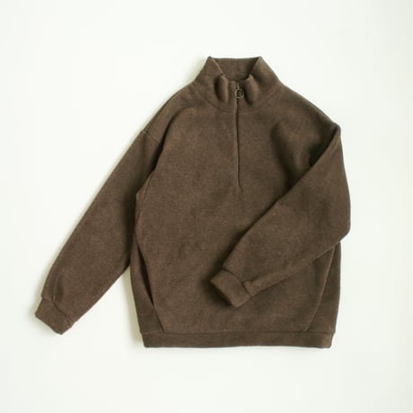 [MOUN TEN.] melange fleece half zip / cocoa