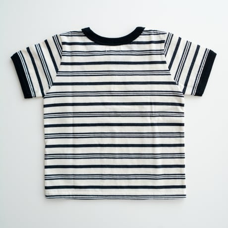 [Uhr] Embroidery Striped Tee / Giggle / 1-2Y, 3-4Yのみ