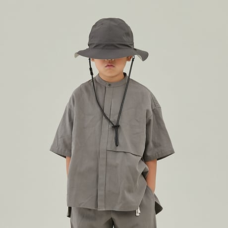[MOUN TEN.] c/hemp S/S shirt / gray