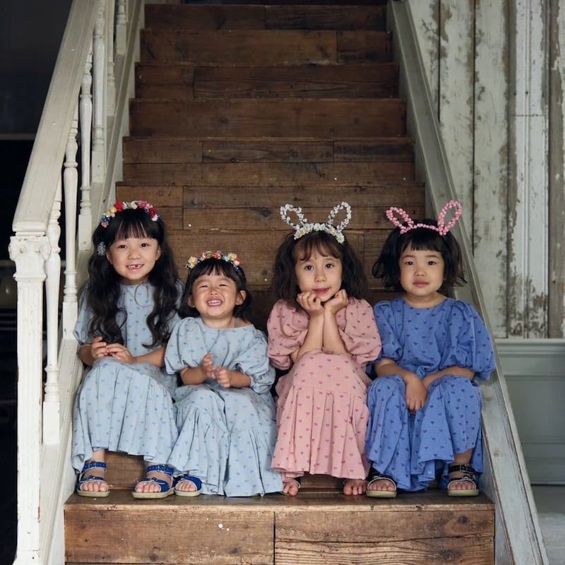ワンピース Uhr Heart Mom Dress 3-4Y Uhr] Heart Mom Dress / Light Blue | Sun Sea Days