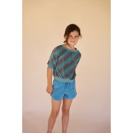 [LONGLIVETHEQUEEN] ss sweater/ MINERAL BLUE STRIPE / 8Yのみ