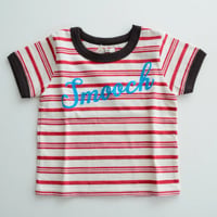 [Uhr] Embroidery Striped Tee / Smooch
