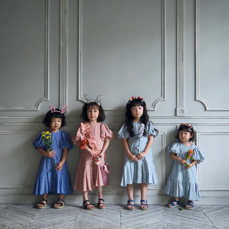 ワンピース Uhr Heart Mom Dress 3-4Y Uhr] Heart Mom Dress / Light Blue | Sun Sea Days