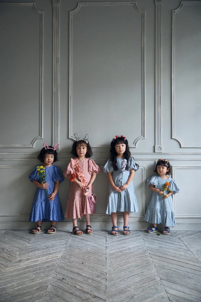 ワンピース Uhr Heart Mom Dress 3-4Y Uhr] Heart Mom Dress / Light Blue | Sun Sea Days