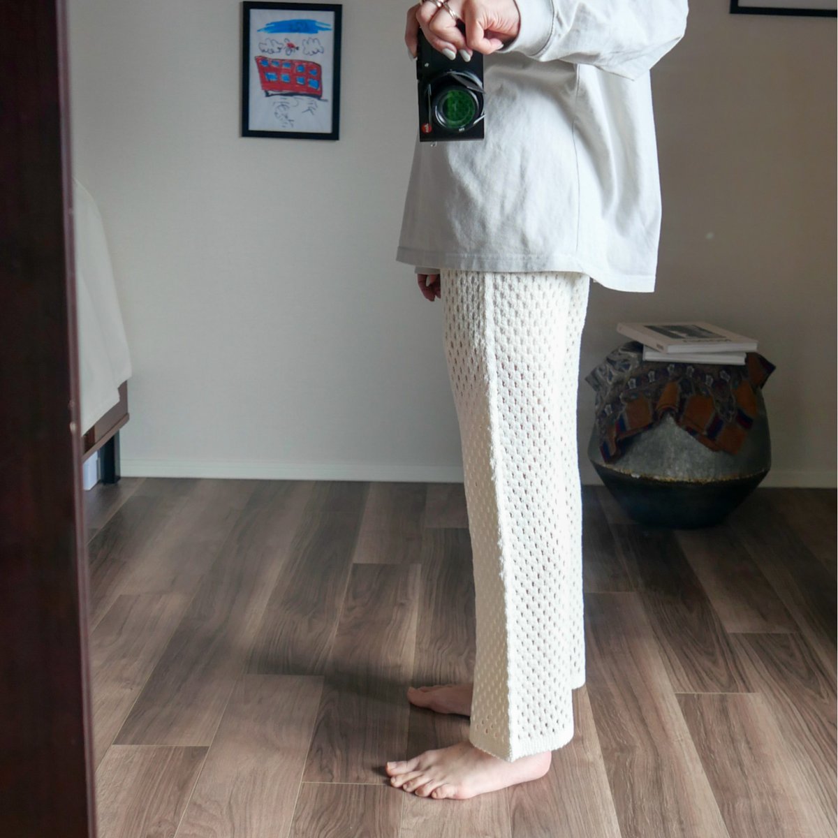 パンツ Uhr / Mesh Knit Pants Uhr] Mesh Knit Pants / White | Sun Sea Days
