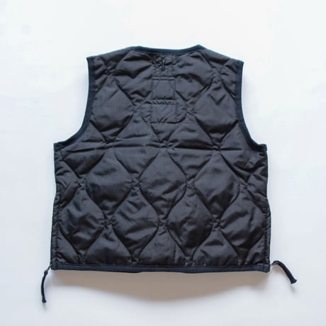 [TAION] KIDS MILITARY ZIP V NECK DOWN VEST / BLACK