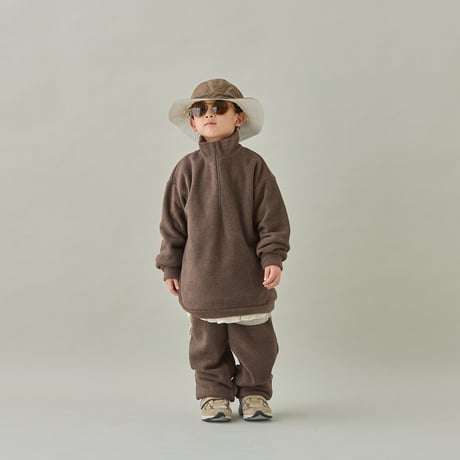 [MOUN TEN.] melange fleece half zip / cocoa