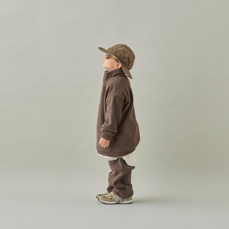 [MOUN TEN.] melange fleece half zip / cocoa