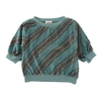 [LONGLIVETHEQUEEN] ss sweater/ MINERAL BLUE STRIPE / 8Yのみ