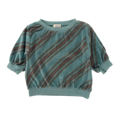 [LONGLIVETHEQUEEN] ss sweater/ MINERAL BLUE STRIPE / 8Yのみ