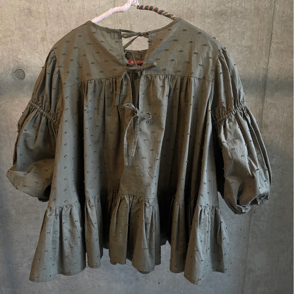 Uhr] Dot Mini Dress / Khaki / 1-2Y, 5-6Y | Sun
