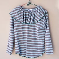 [Uhr] Miller×Uhr Frill Collar Tops / Light Blue