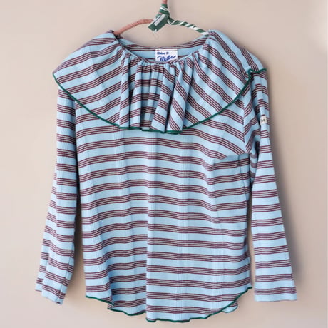 [Uhr] Miller×Uhr Frill Collar Tops / Light Blue