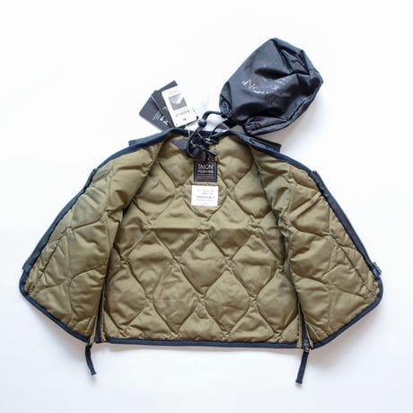 [TAION] KIDS MILITARY ZIP V NECK DOWN VEST / BLACK