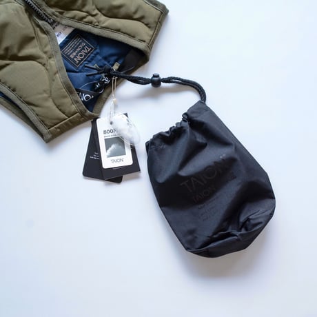 [TAION] KIDS MILITARY ZIP V NECK DOWN VEST / BLACK