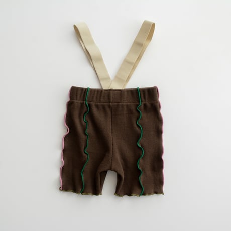 [yun baby.] Half Pants with suspenders 80-100 / Brown