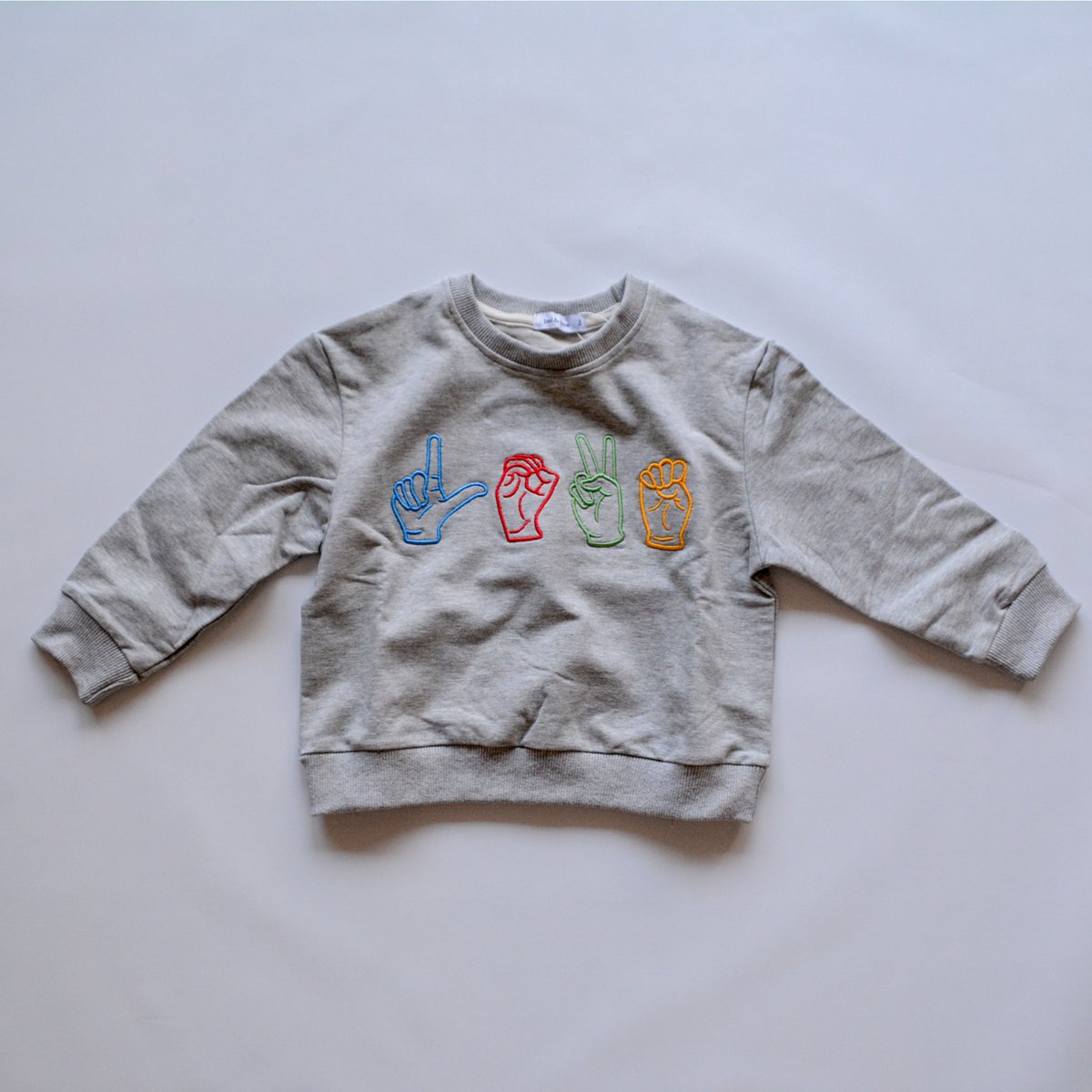 bel & bow] L.O.V.E Hand Sign French Terry Ju