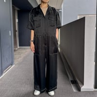 [Uhr] Satin Jumpsuit / Black