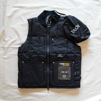 [TAION] KIDS WORK RIB NECK W-ZIP DOWN VEST / BLACK