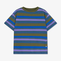 [Repose AMS] Tee shirt / khaki bloom stripe
