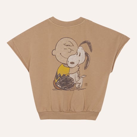 [the campamento] SNOOPY AND CHARLIE HUG VEST / BROWN
