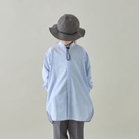 [MOUN TEN.] stripe long shirt(organic cotton) / saxe / 140のみ
