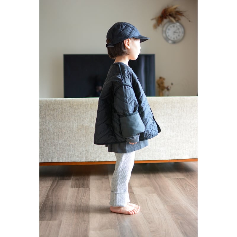 MOUN TEN.] zigzag quilt sepalate coat / black