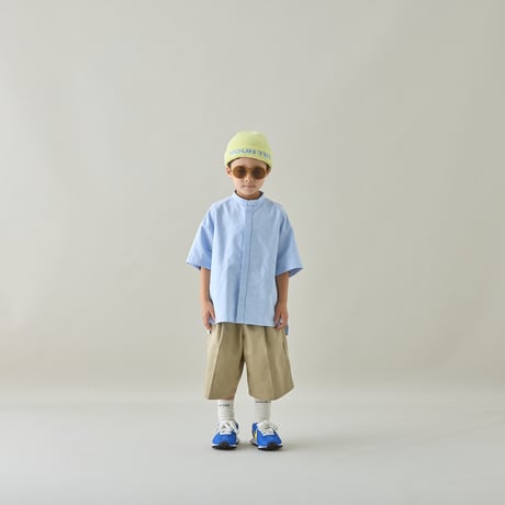 [MOUN TEN.] oxford bandcollar s/s shirt / saxe