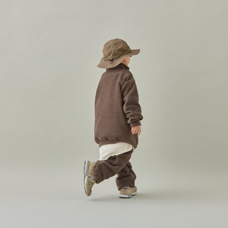 [MOUN TEN.] melange fleece half zip / cocoa